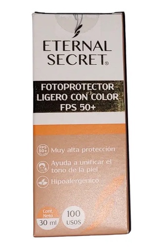 Fotoprotector Solar Con Color 50+ Eternal Secret 30ml