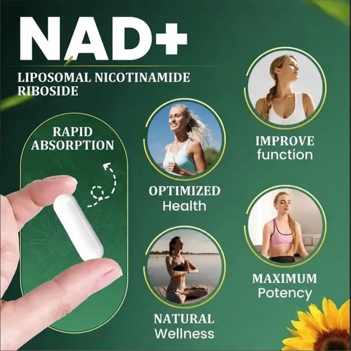Nad + Nicotinamide Riboside 900mg Resveratrol 80 Cápsulas Sin Sabor
