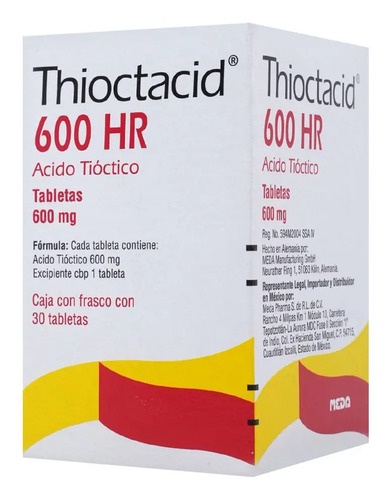 Thioctacid 600 Hr Tableta 600 Mg, 30 Tabletas