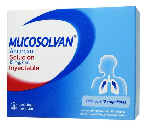 Mucosolvan Solución Inyectable 15 Mg/2 Ml, 10 Ampolletas 2 Ml