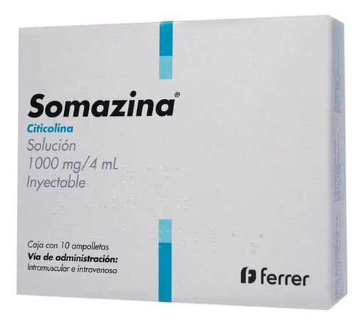 Somazina Solución Inyectable 1000 Mg/4 Ml, 10 Frascos Ampolla 4 Ml