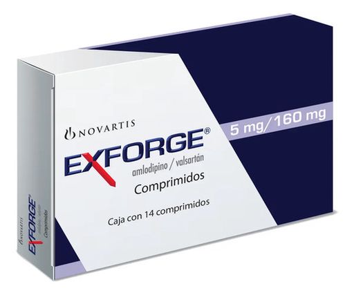 Exforge Comprimido 5 Mg/160 Mg, 14 Comprimidos