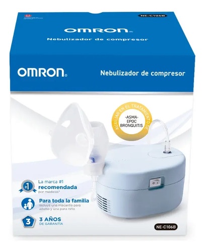 Omron Nebulizador Compresor Para Niños Y Adultos Ne-c106b Blanco