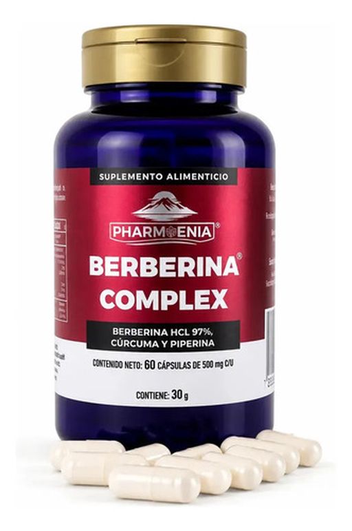Berberina Hcl 97 % Con Cúrcuma Y Piperina Complex 60 Cps Barberina, Cúrcuma Y Piperina