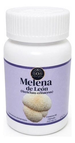 Fungia Melena De León 60 Cápsulas 500mg Cu 30g Suplemento Sin Sabor