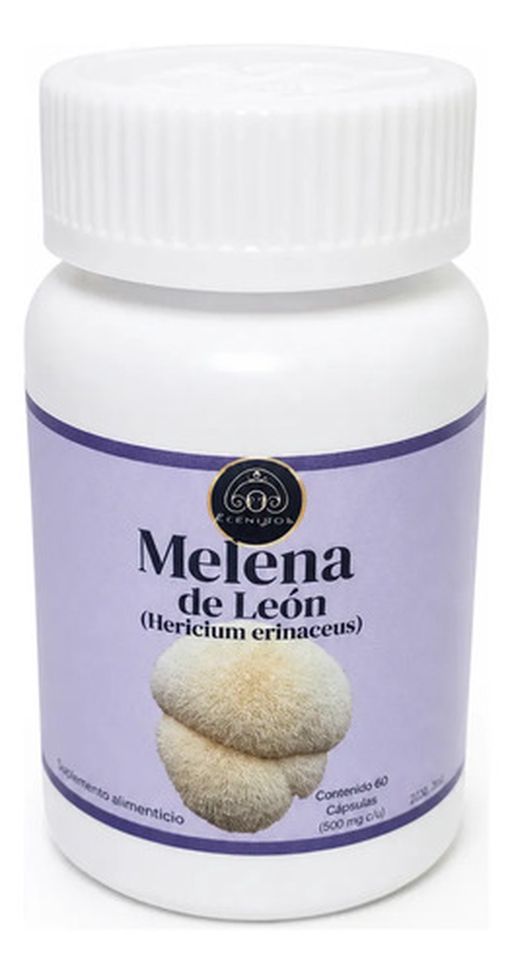 Fungia Melena De León 60 Cápsulas 500mg Cu 30g Suplemento Sin Sabor