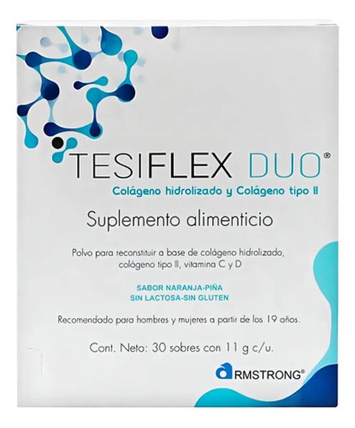 Suplemento Alimenticio Tesiflex Duo 30 Sobres De 11 Gr Naranja-piña