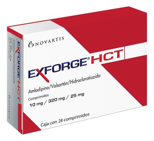 Exforge Hct Comprimido 10 Mg/320 Mg/25 Mg, 28 Comprimidos