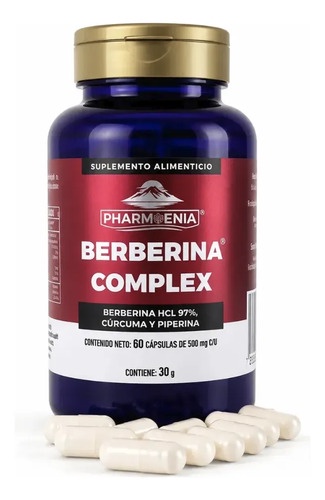 Berberina Hcl 97 % Con Cúrcuma Y Piperina Complex 60 Cps Berberina Cúrcuma Y Piperina