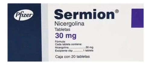 Sermion 30 Mg Caja Con 20 Tabletas Nicergolina Pfizer