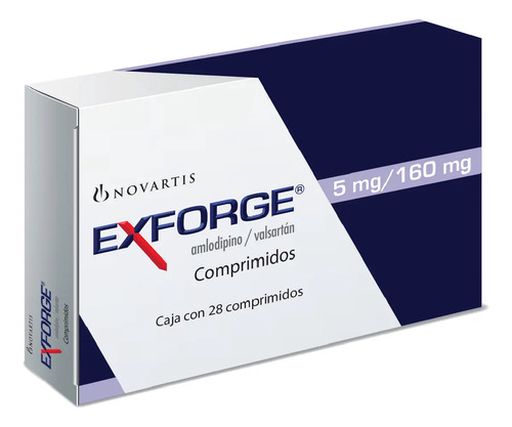 Exforge Comprimido 5 Mg/160 Mg, 28 Comprimidos