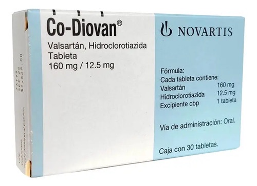 Co-diovan 160 Mg/12,5 Mg, 30 Tabletas